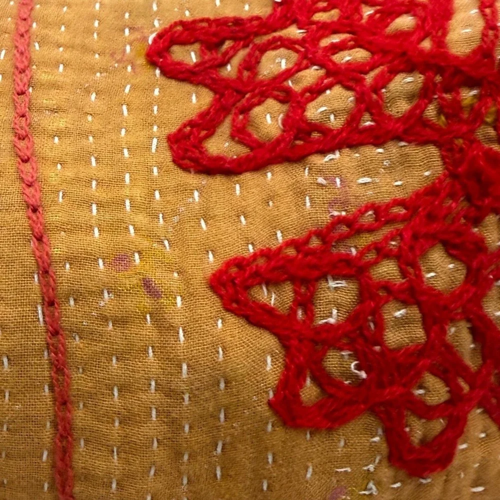 Kantha Quilted Embroidered Pouch Bag Accessories Travel Toiletry Utility Boho
